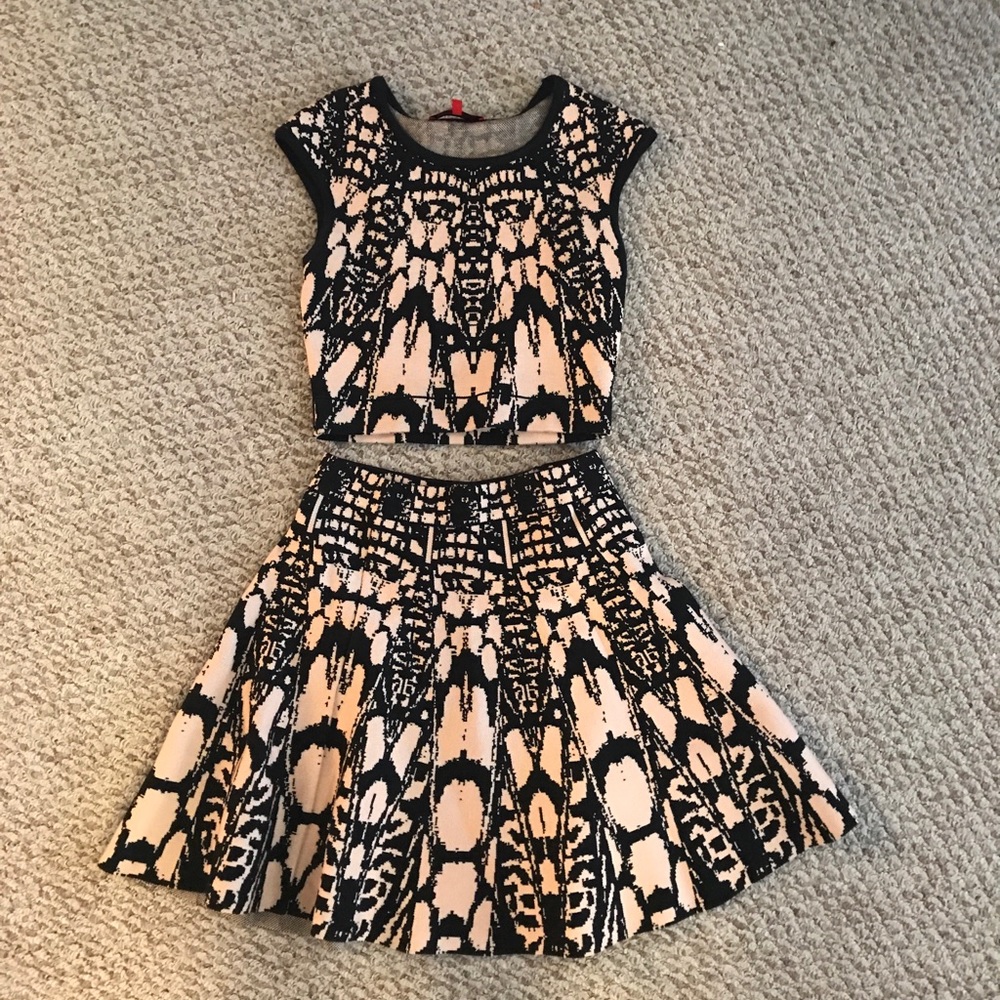 Matching pattern set, shirt and skirt